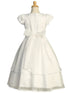 Lito Girls White Round Neck Embroidered Tulle Communion Dress 6-12 - SophiasStyle.com