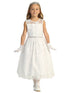 Lito Girls White Diamond Floral Embroidered Tulle Communion Dress 6-12 - SophiasStyle.com
