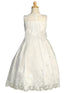 Lito Girls White Diamond Floral Embroidered Tulle Communion Dress 6-12 - SophiasStyle.com