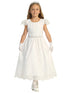 Lito Girls White Corded Embroidered Tulle Communion Dress 6-12 - SophiasStyle.com