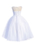 Lito Little Girls White Glitter Tulle Embroidered Bodice Communion Dress 6 - SophiasStyle.com