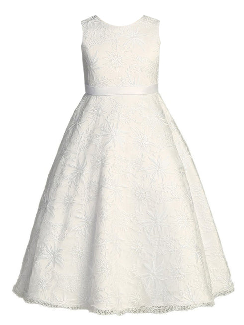 Lito Girls White Embroidered Tulle Elegant Communion Plus Size Dress 8.5-20.5 - SophiasStyle.com