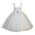 Big Girls White Beaded Satin Tulle Bolero Holy Communion Dress 7-14 - SophiasStyle.com