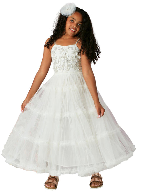Ooh! La, La! Couture Girls White Embroidered Diana Maxi Dress, Sizes 12M-14 - SophiasStyle.com