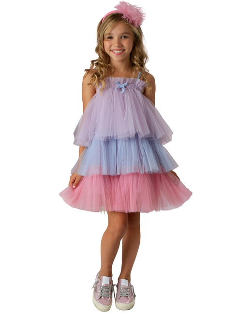 Ooh! La, La! Couture Girls Lilac Sky Pink Penelope Party Dress, Sizes 12M-14 - SophiasStyle.com
