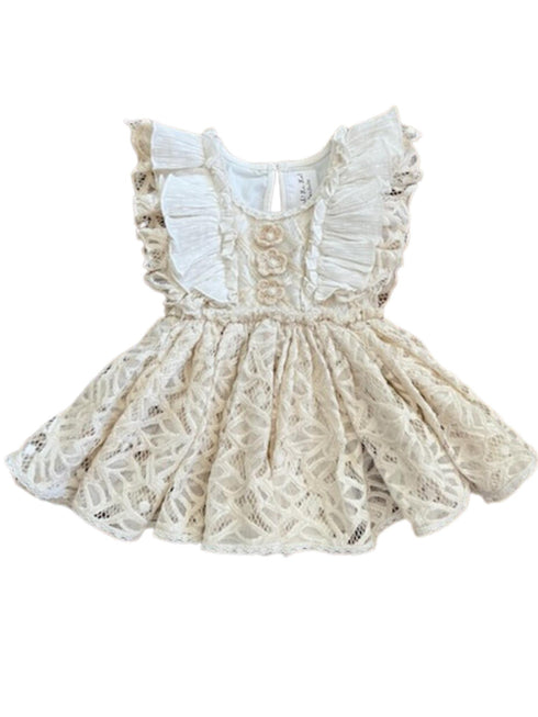 Ooh! La, La! Couture Baby Girls Oatmeal Lace Onesie, Sizes 0-24M - SophiasStyle.com