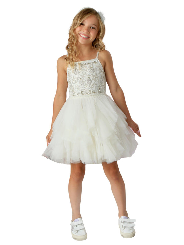 Ooh! La, La! Couture Girls White Shimmy Party Tutu Dress, Sizes 12M-14 - SophiasStyle.com