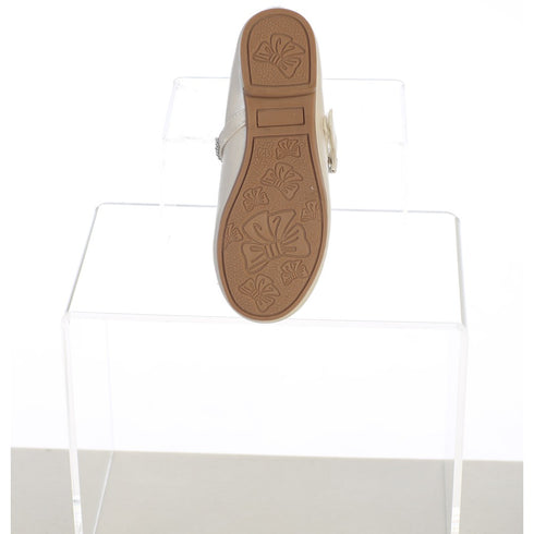 Swea Pea & Lilli Girls Ivory PU Rhinestone Dress Shoes 9 Toddler-5 Kids - SophiasStyle.com
