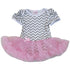 Baby Girls Gray Pink Chevron Tutu Bodysuit 9-24M - SophiasStyle.com