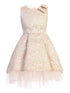 Sweet Kids Girls Floral Brocade Tulle Underlay Bow Christmas Dress 2T-12 - SophiasStyle.com