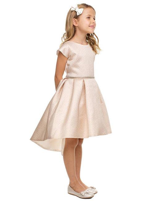 Sweet Kids Girls Multi Color Jacquard High-Low Cocktail Easter Dress 2-16 - SophiasStyle.com