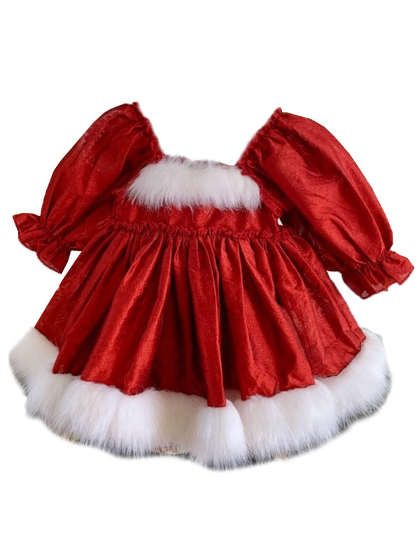 Ooh La La Couture Baby Girls Ruby Santa Babydoll Skirted Bodysuit 0-24M - SophiasStyle.com