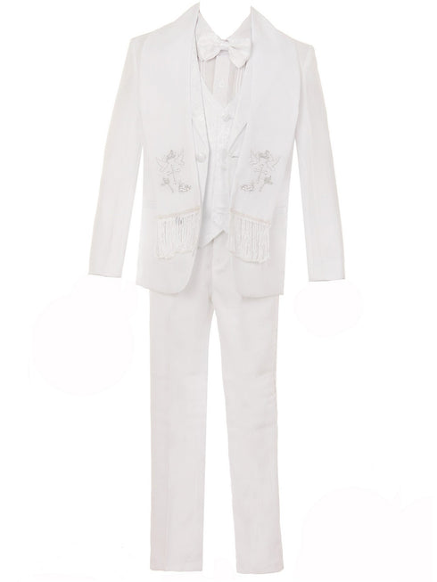 Rain Kids Big Boys White 5-pc Silver Cross Embroidery First Communion Suit 8-20 - SophiasStyle.com