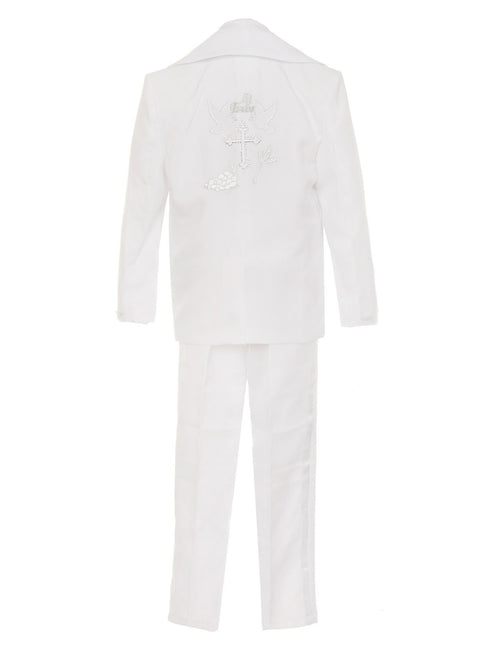 Rain Kids Big Boys White 5-pc Silver Cross Embroidery First Communion Suit 8-20 - SophiasStyle.com