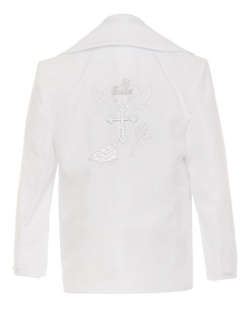 Rain Kids Baby Boys White 6-pc Silver Cross Embroidery Baptism Suit 3-24M - SophiasStyle.com