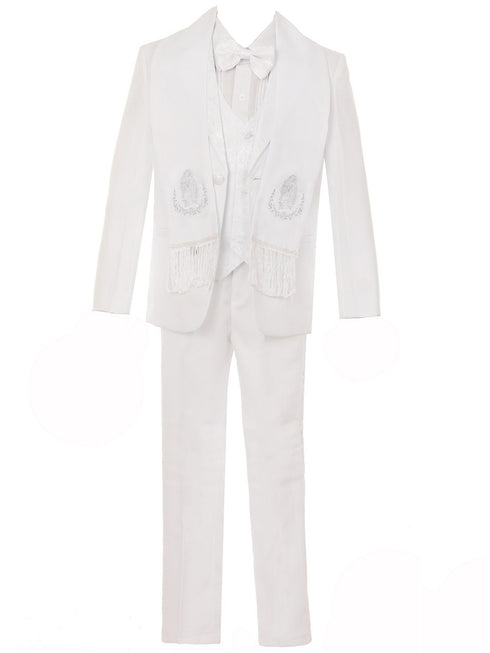 Rain Kids Big Boys White 5-pc Virgin Mary Embroidery First Communion Suit 8-20 - SophiasStyle.com