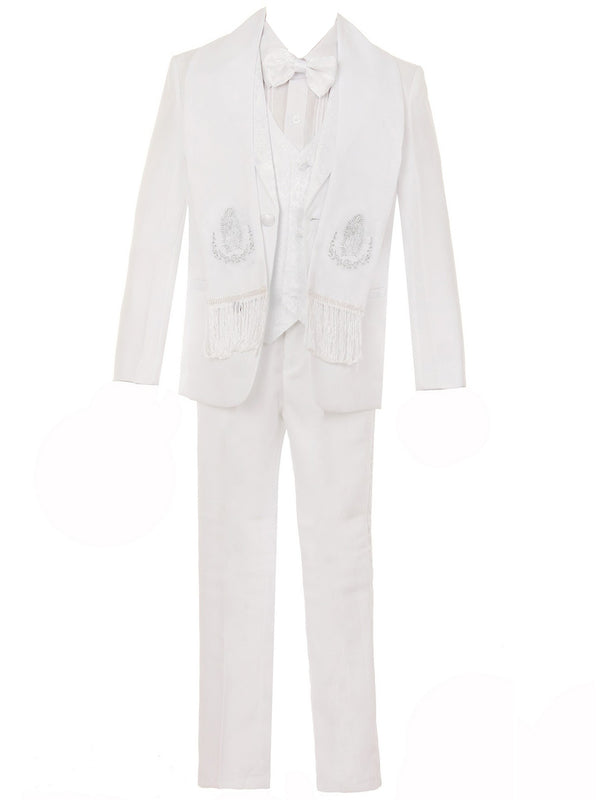 Rain Kids Big Boys White 5-pc Virgin Mary Embroidery First Communion Suit 8-20 - SophiasStyle.com