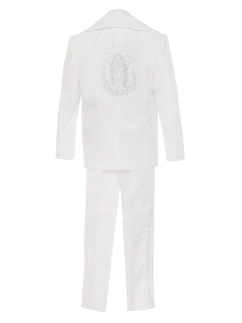 Rain Kids Baby Boys White 6-pc Silver Virgin Mary Embroidery Baptism Suit 3-24M - SophiasStyle.com