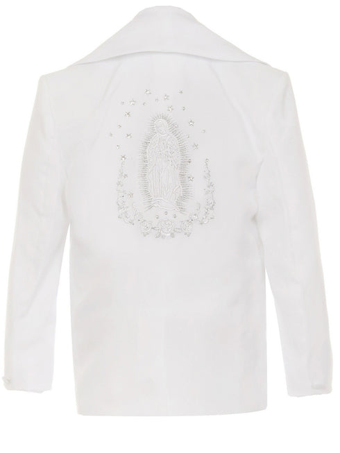 Rain Kids Baby Boys White 6-pc Silver Virgin Mary Embroidery Baptism Suit 3-24M - SophiasStyle.com