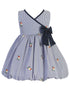 Swea Pea & Lilli Girls Navy Stripe Embroidered Flowers Easter Dress 2T-7 - SophiasStyle.com