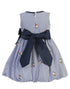 Swea Pea & Lilli Girls Navy Stripe Embroidered Flowers Easter Dress 2T-7 - SophiasStyle.com