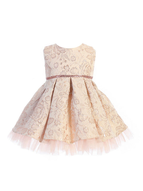 Baby Girls Multi Color Pleated Floral Jacquard Easter Dress 6-24M - SophiasStyle.com