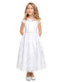 Sweet Kids Baby Girls White Embroidered Lace Crystal Flower Girl Dress 6-24M - SophiasStyle.com