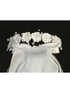 Lito Girls White Satin Flowers Bows 24 Inches Communion Flower Girl Veil - SophiasStyle.com