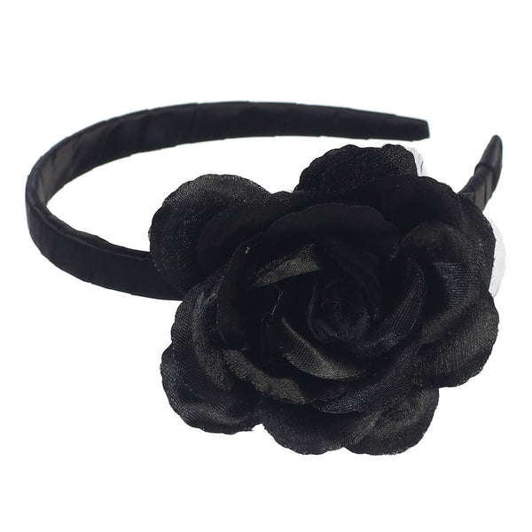 Lito Girls Black Large Flower Hairband Accessory - SophiasStyle.com