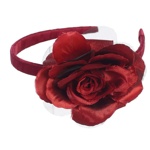 Lito Girls Red Large Flower Hairband Accessory - SophiasStyle.com