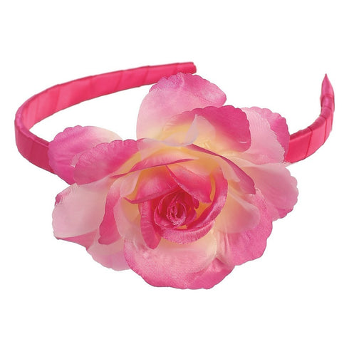 Lito Girls Fuchsia Large Flower Hairband Accessory - SophiasStyle.com
