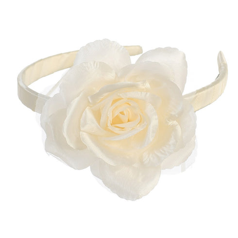 Lito Girls Ivory Large Flower Hairband Accessory - SophiasStyle.com