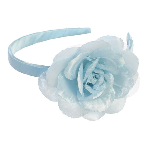 Lito Girls Light Blue Large Flower Hairband Accessory - SophiasStyle.com