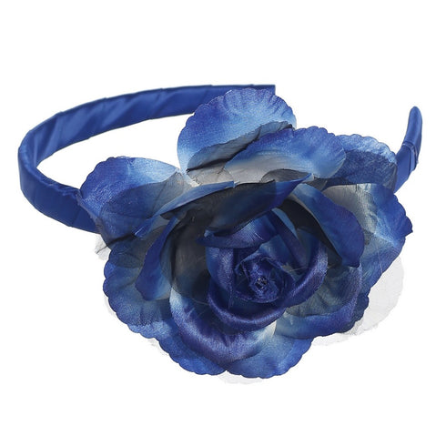Lito Girls Royal Blue Large Flower Hairband Accessory - SophiasStyle.com