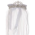 Rain Kids Girls White Virgin Mary Detail Communion Flower Girl Veil Tiara - SophiasStyle.com
