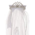 Rain Kids Girls White Virgin Mary Detail Communion Flower Girl Tiara Veil - SophiasStyle.com