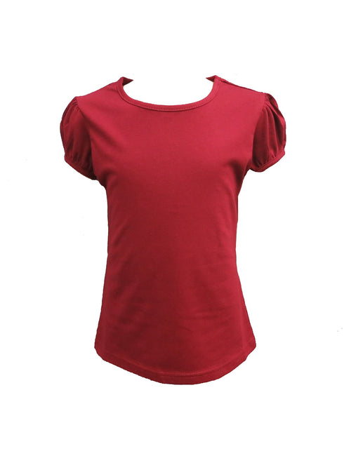 Girls Multi Color Plain Crewneck Short Sleeve Shirt 2T-10 - SophiasStyle.com