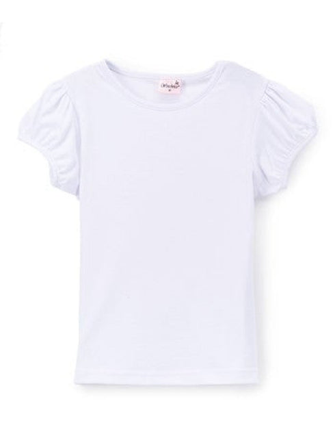 Girls White Plain Short Sleeve Shirt 6 Months-10 - SophiasStyle.com