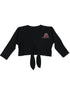 Girls Black Ballet Shoe Wrap Top 9M-8 - SophiasStyle.com