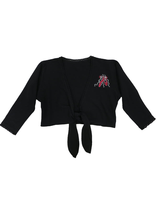 Girls Black Ballet Shoe Wrap Top 9M-8 - SophiasStyle.com