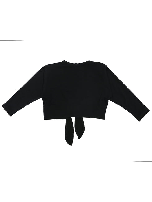Girls Black Ballet Shoe Wrap Top 9M-8 - SophiasStyle.com