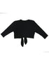 Girls Black Ballet Shoe Wrap Top 9M-8 - SophiasStyle.com