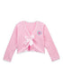 Girls Pink Ballet Shoe Applique Bow Adorned Wrap Top 9M-8 - SophiasStyle.com