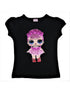 Girls Black LOL Sequins Short Sleeve Shirt 24M-10 - SophiasStyle.com