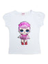 Girls White LOL Sequins Short Sleeve Shirt 24M-10 - SophiasStyle.com