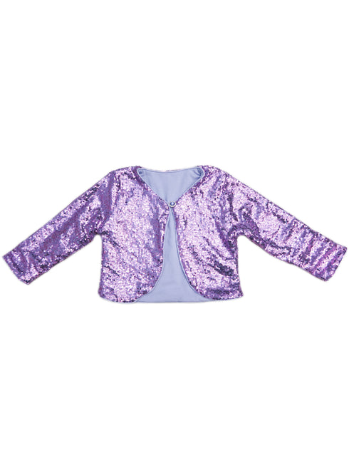 Girls Lavender Sequin Long Sleeve Wrap Top 24 Months-6 - SophiasStyle.com