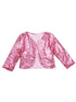 Girls Pink Sequin Long Sleeve Wrap Top 24 Months-6 - SophiasStyle.com