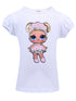 Girls White Flower Child LOL Sequins Short Sleeve Shirt 24M-10 - SophiasStyle.com