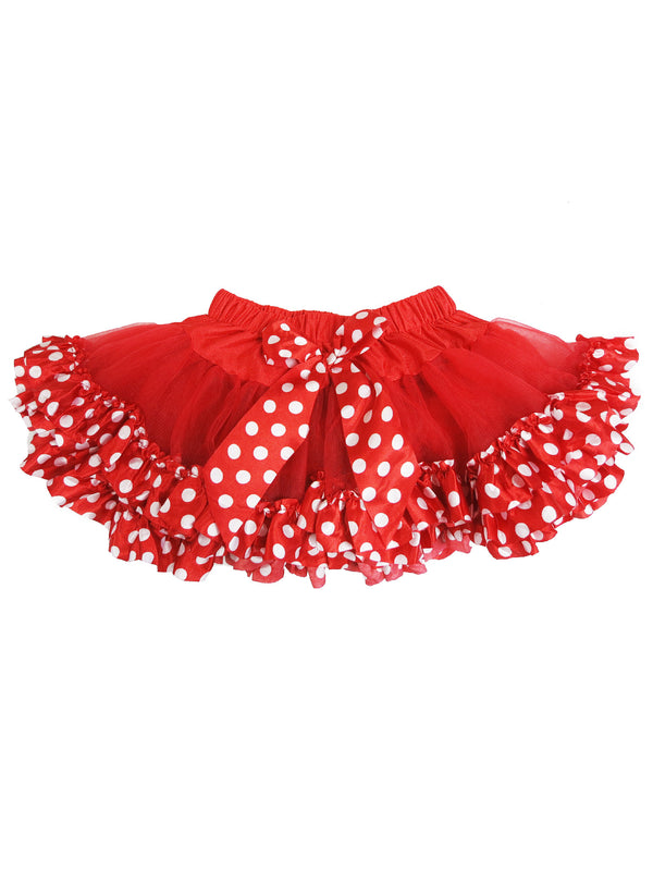 Girls Red White Polka Dot Bow Tutu Skirt 9M-8 - SophiasStyle.com