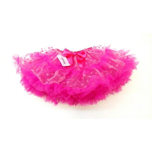 Pink Dots Fluffy Trim Tutu Skirt Girls S-L - SophiasStyle.com